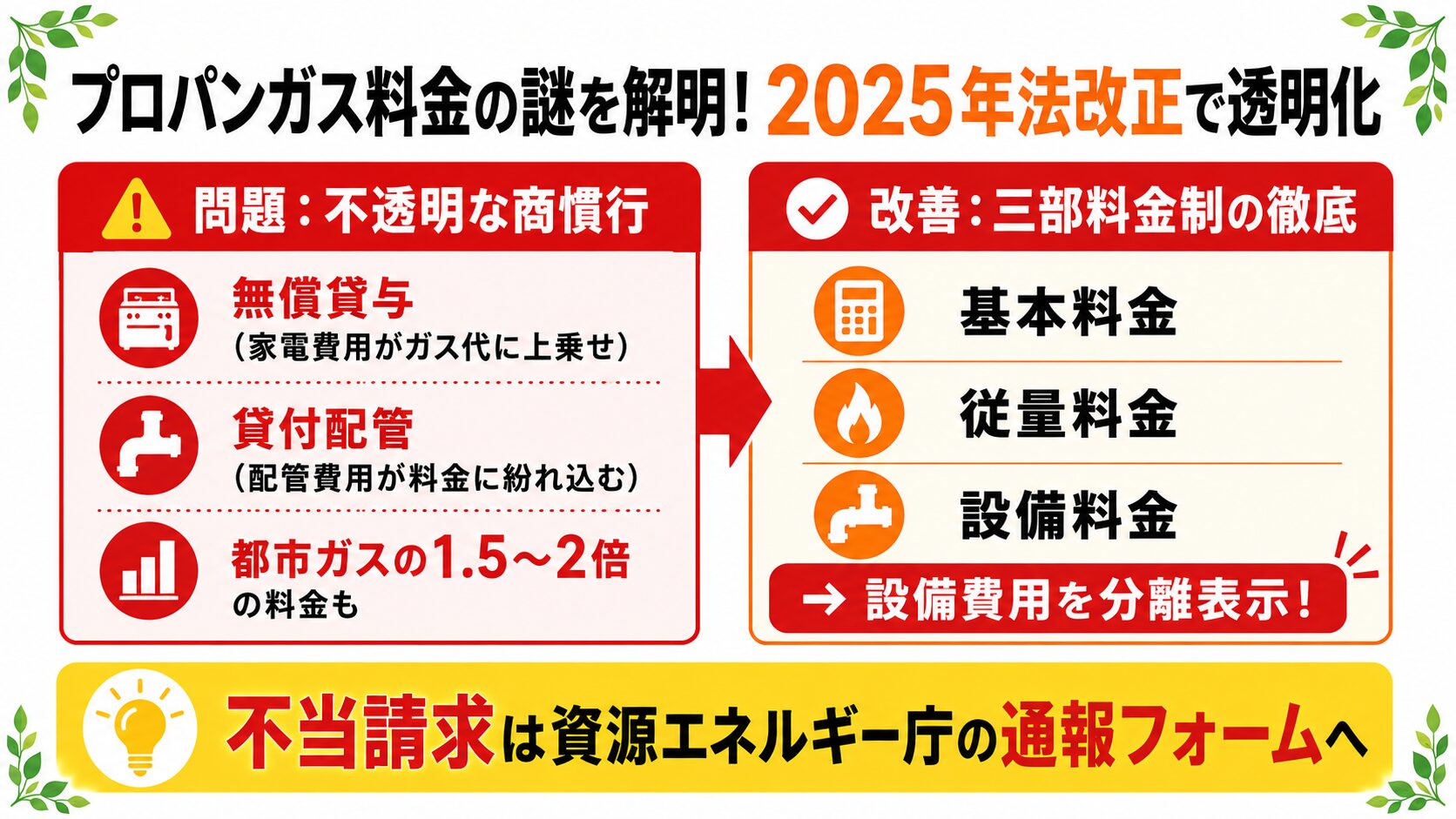 プロパンガス料金の謎を解明！2025年法改正で透明化