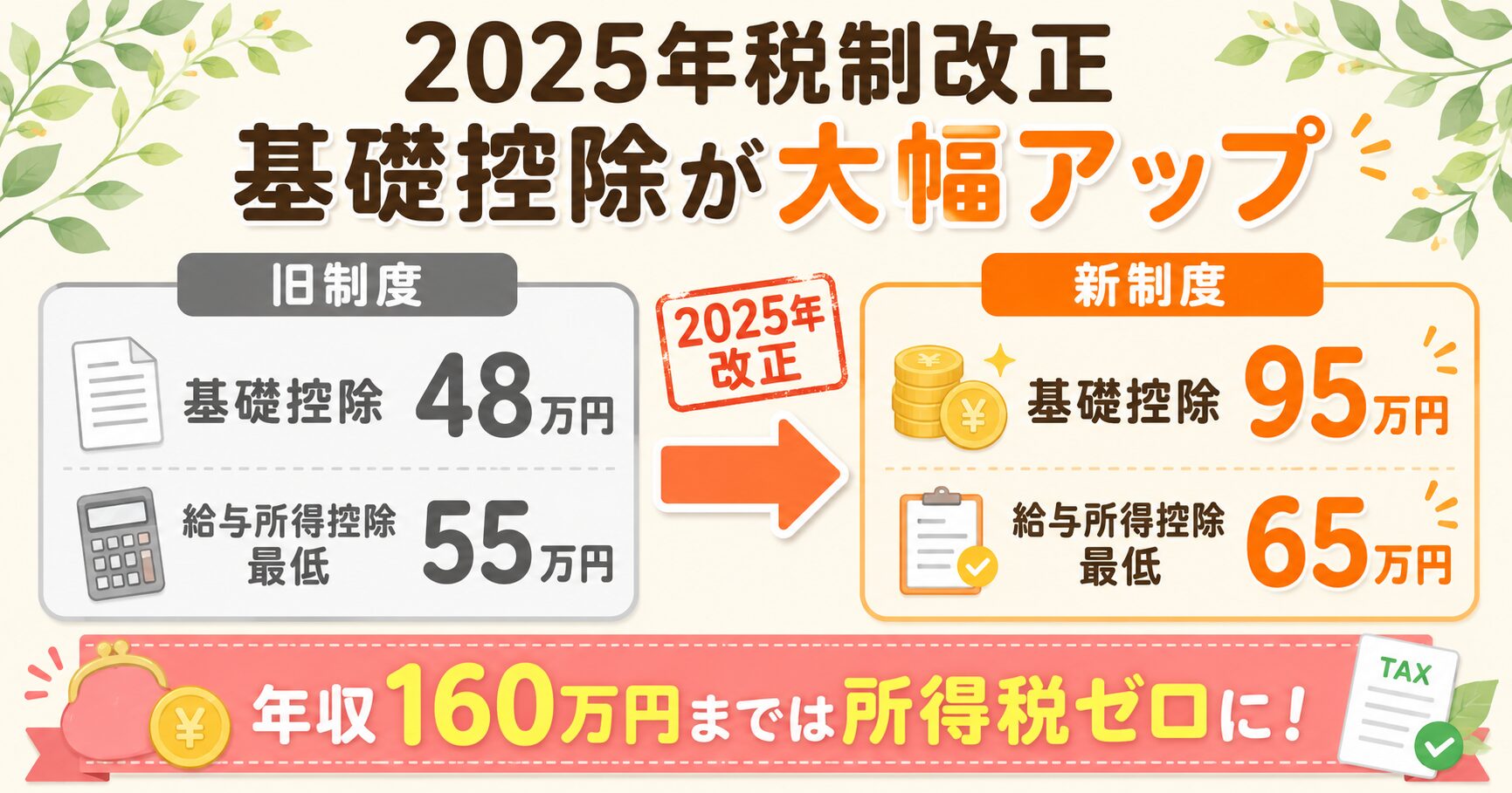 2025年改正 基礎控除アップ