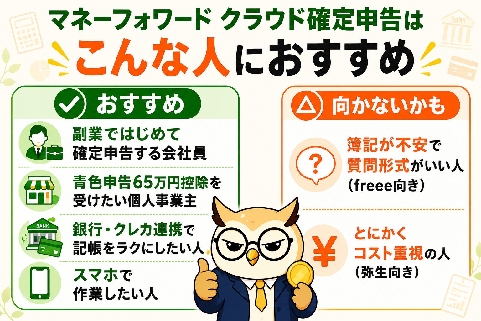 マネーフォワード クラウド確定申告はこんな人におすすめ