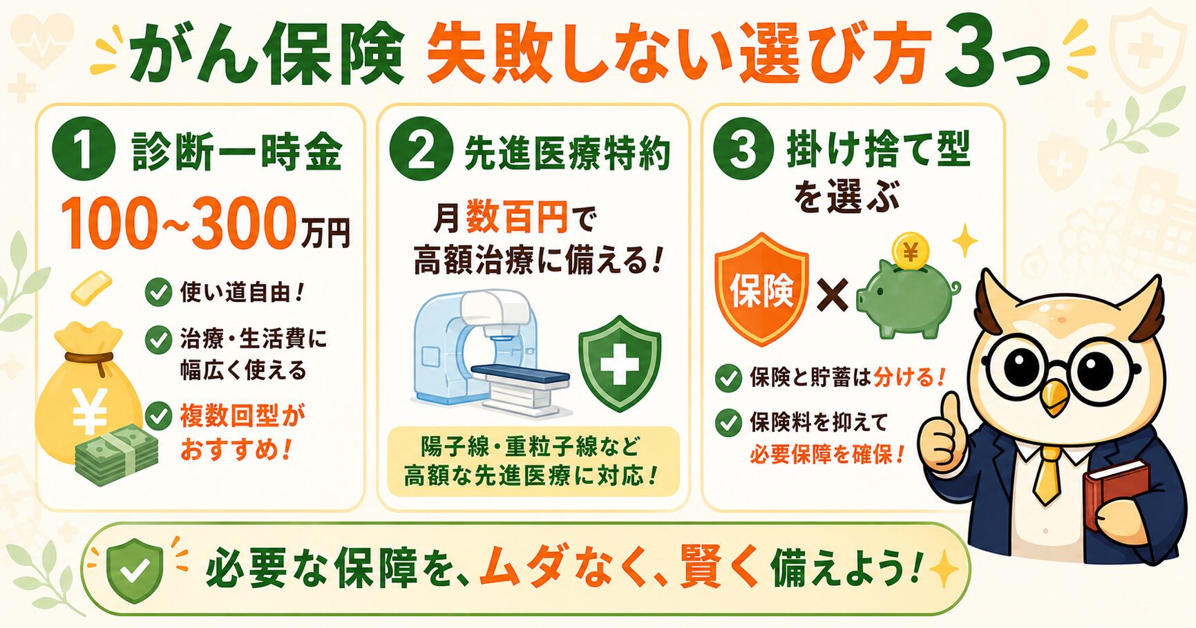 がん保険 失敗しない選び方3つ