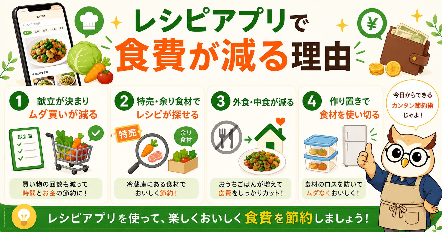 レシピアプリで食費が減る理由