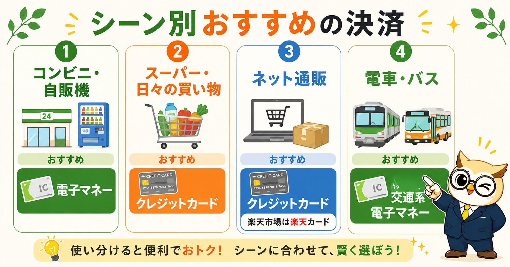 シーン別おすすめの決済方法