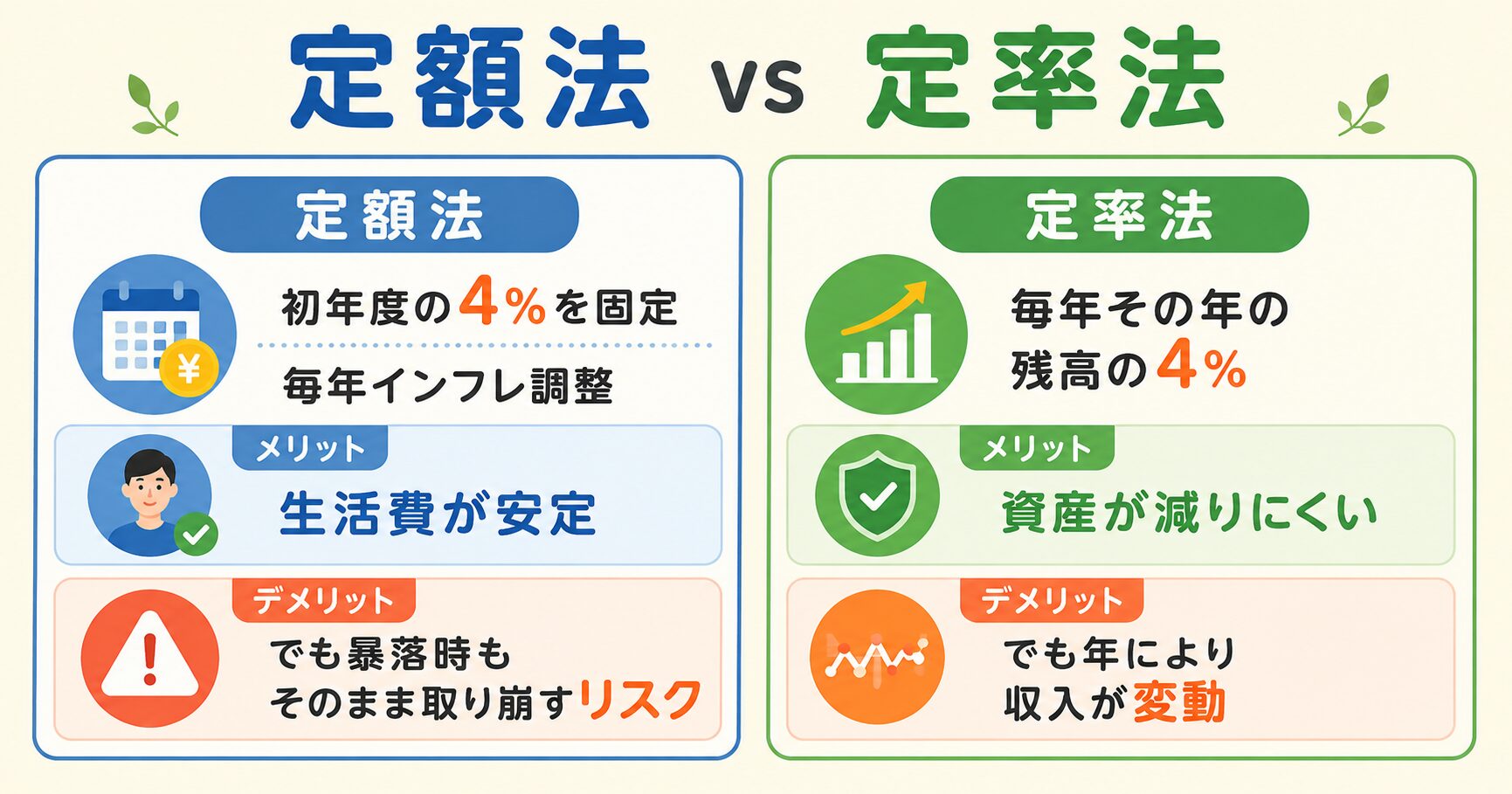 定額法と定率法の違いを比較した図解
