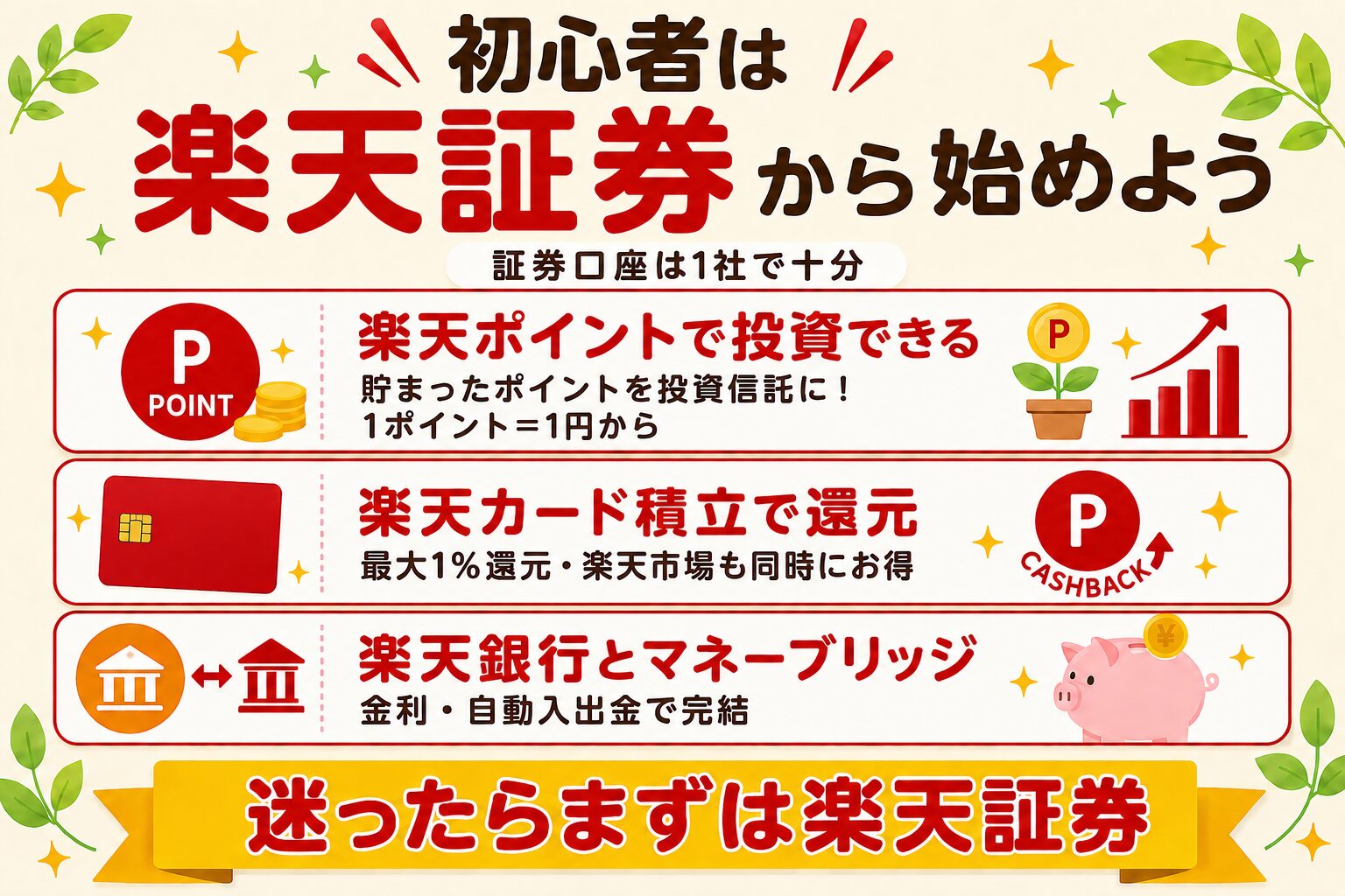 初心者は楽天証券から始めよう
