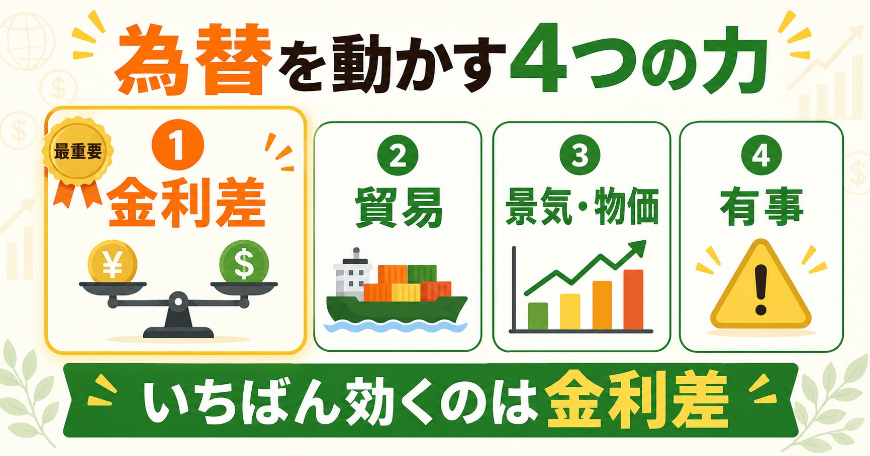 為替を動かす4つの力