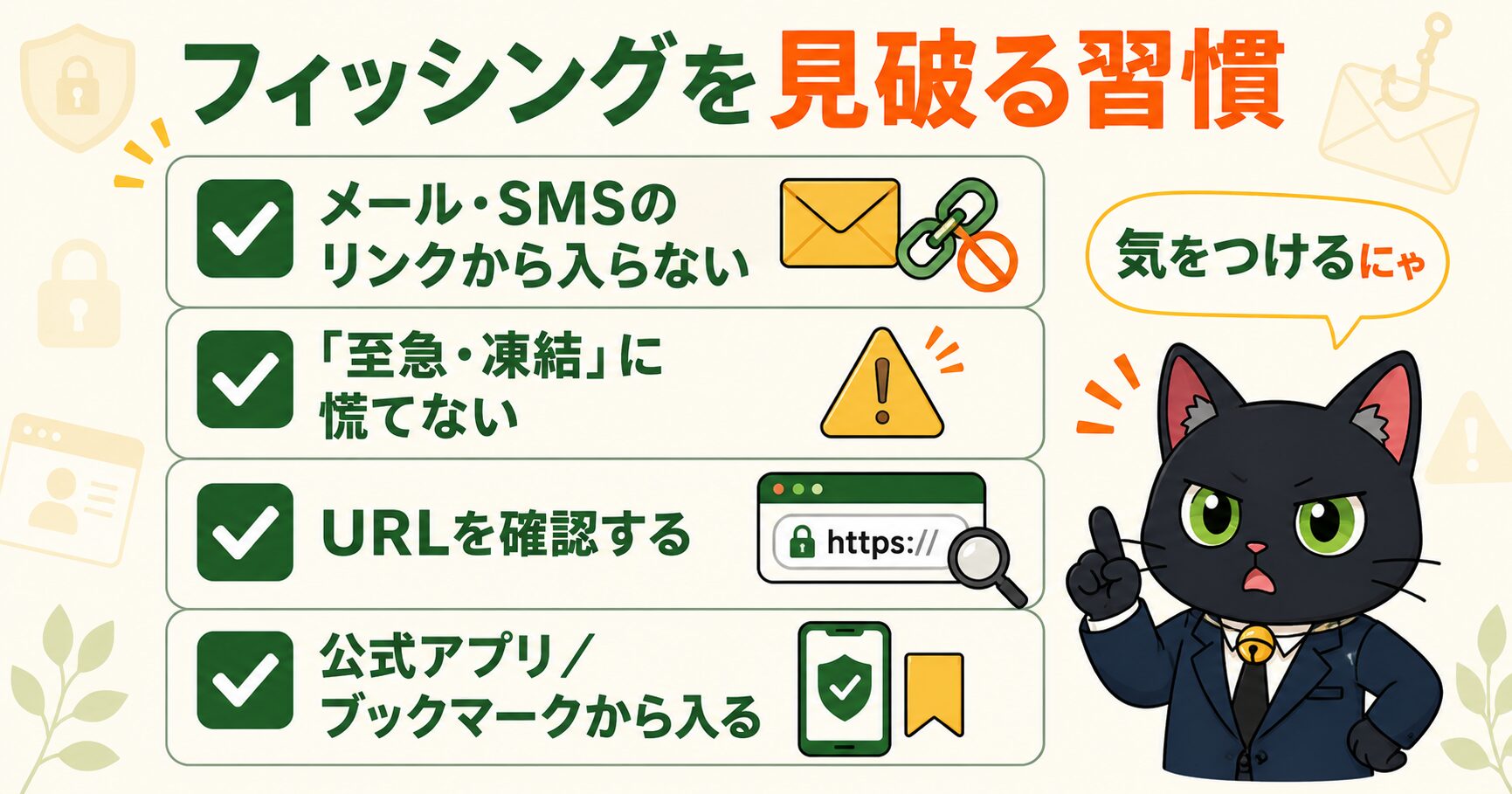 フィッシングを見破る4つの習慣