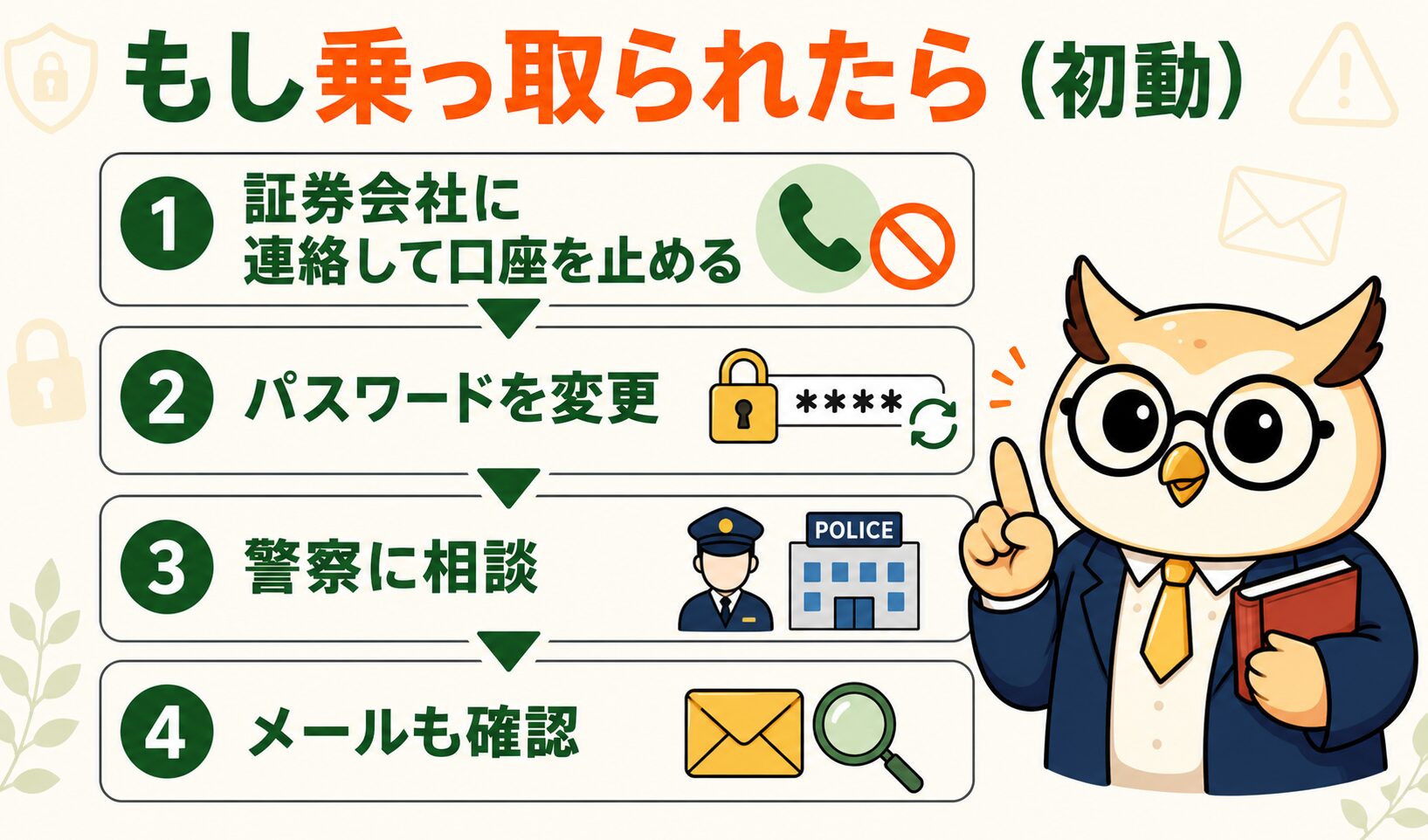 証券口座が乗っ取られたときの初動4ステップ