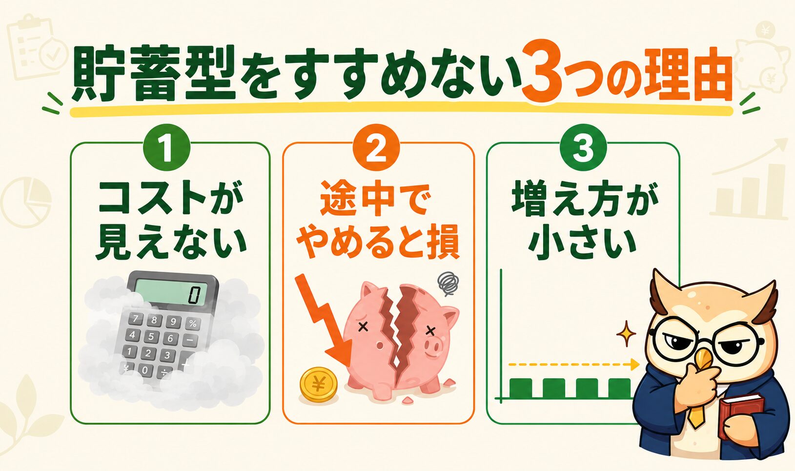 貯蓄型保険をおすすめしない3つの理由