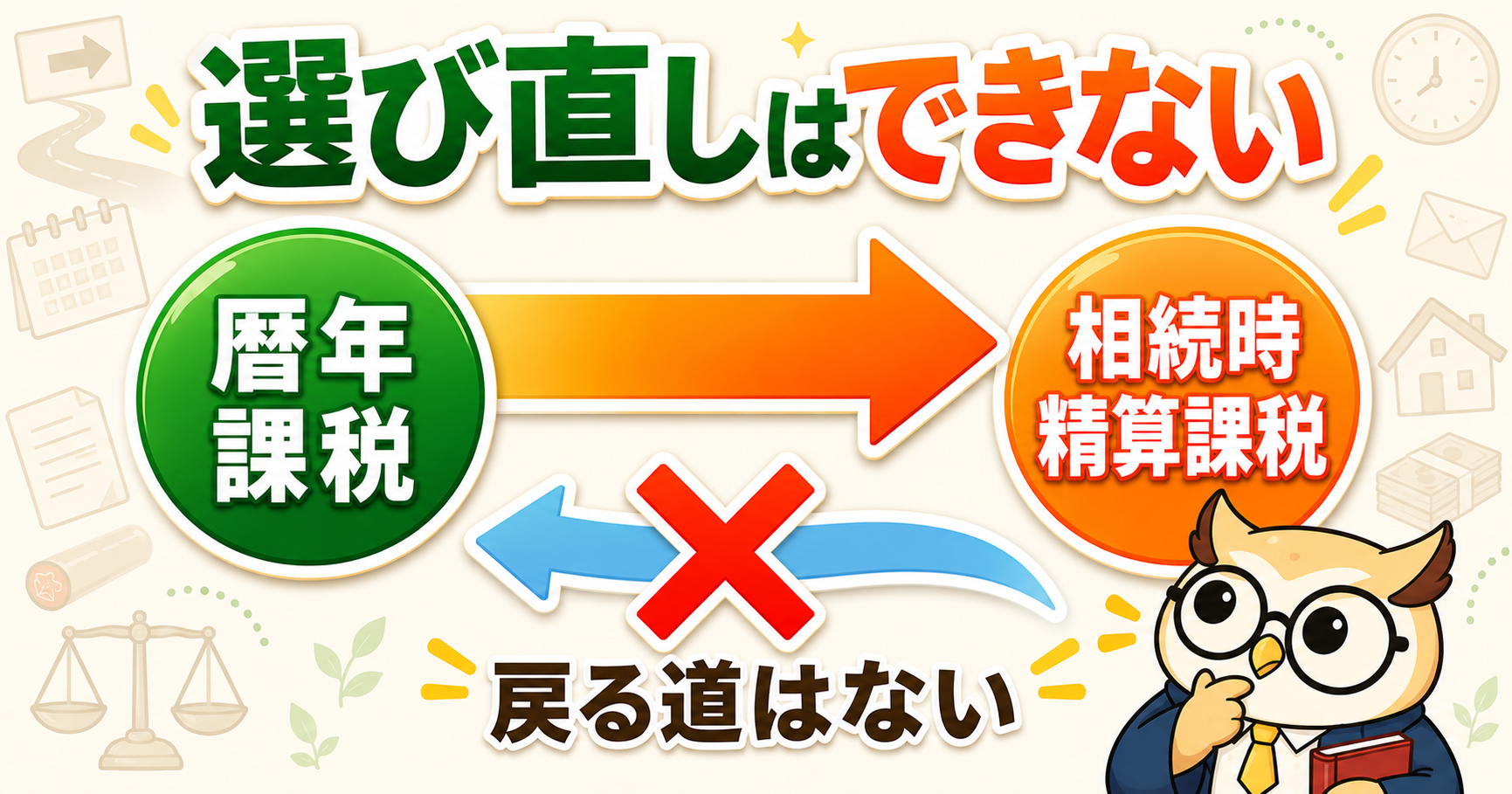 相続時精算課税は一度選ぶと暦年課税に戻せない