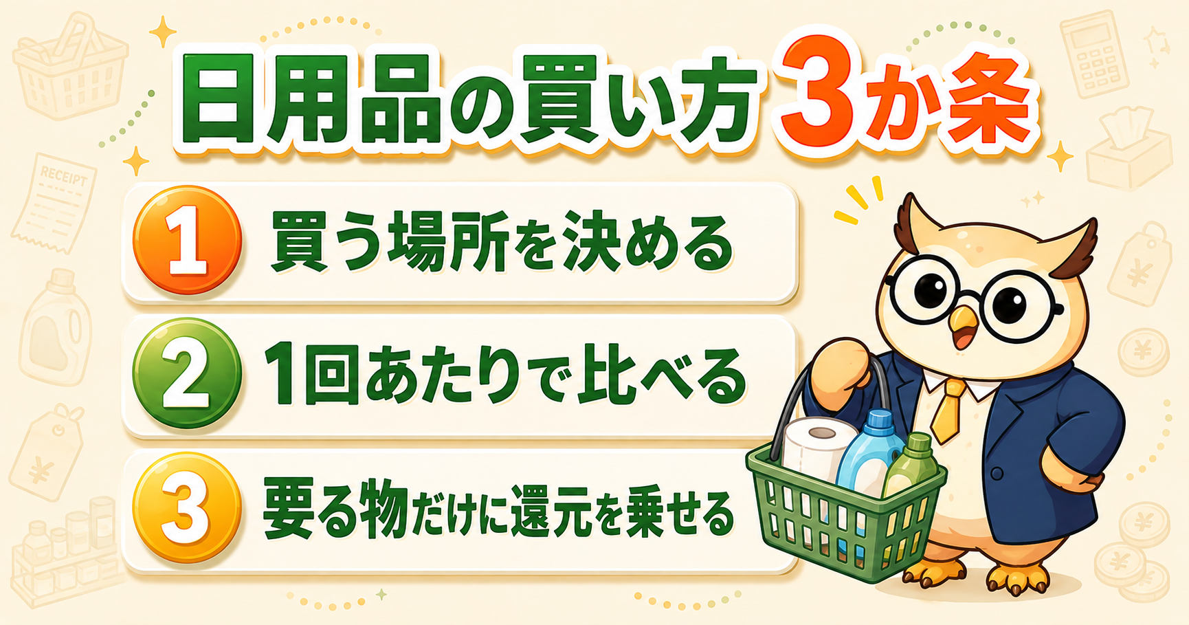 日用品の買い方3か条