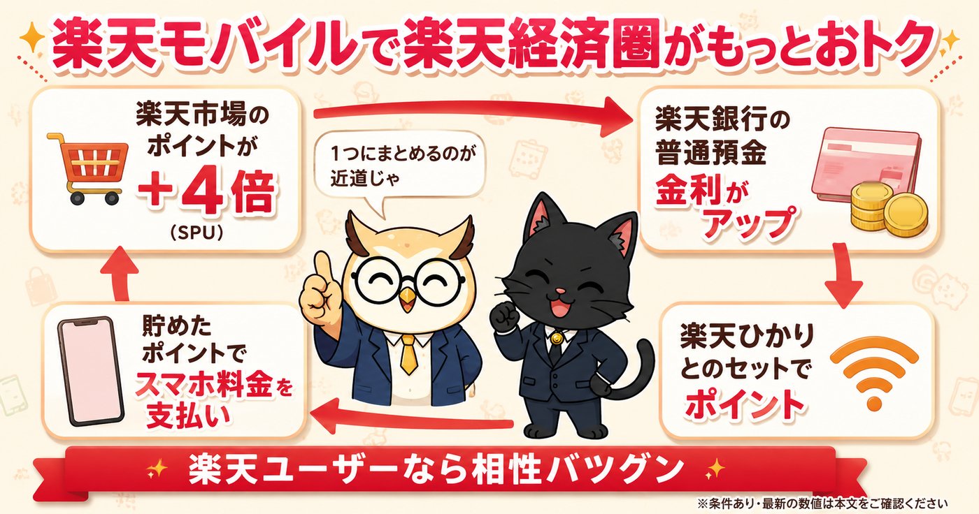 楽天モバイルで楽天経済圏がもっとおトク
