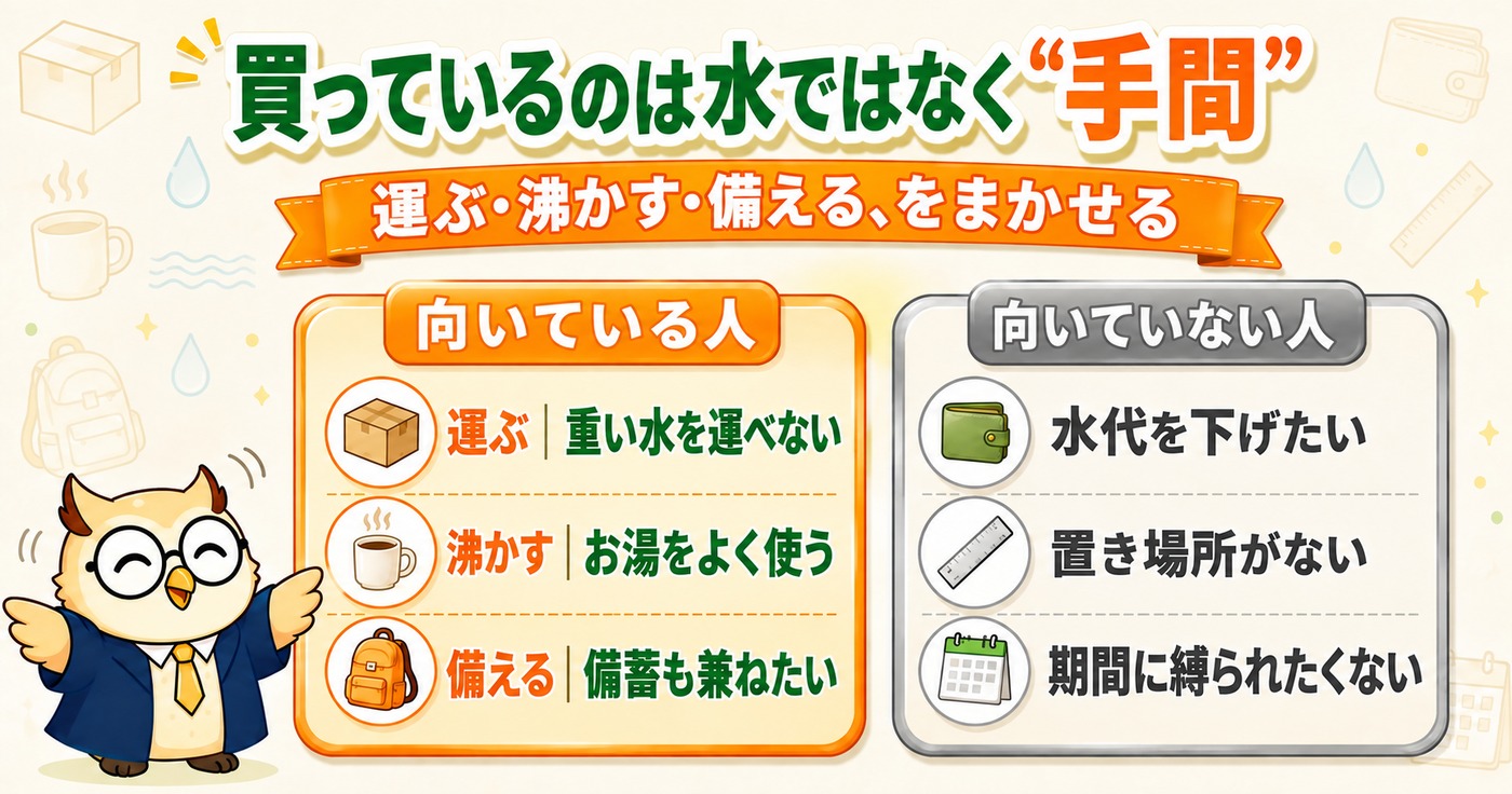 ウォーターサーバーで買っているのは水ではなく運ぶ・沸かす・備えるという手間